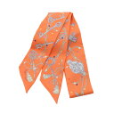 エルメス HERMES ツイリー LES CLES A POIS スカーフ 衣料品 シルク シルク レディース オレンジ系 / マルチカラー 【中古】