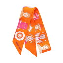 エルメス HERMES ツイリー DRESS CODE スカーフ 衣料品 シルク シルク レディース オレンジ系 / ピンク系 【中古】