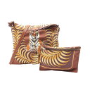【5%OFFクーポン対象】エルメス HERMES シルキーシティPM TIGRE ROYAL ショルダーバッグ バッグ シルク レザー シルク レディース ブラウン系 【中古】