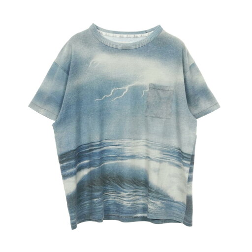 【7%OFFクーポン対象】イーアールエル ERL storm カットソー 衣料品 トップス コットン メンズ ブルー系 / アイボリー系 【中古】 【7%OFFクーポン対象】イーアールエル ERL storm カットソー 衣料品 トップス コットン メンズ ブルー系 / アイボリー系 【中古】