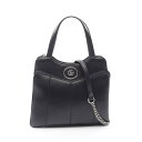 【10%OFFクーポン対象】グッチ GUCCI PETITE GG ハンドバッグ バッグ レザー レディース ブラック系 745918 【中古】