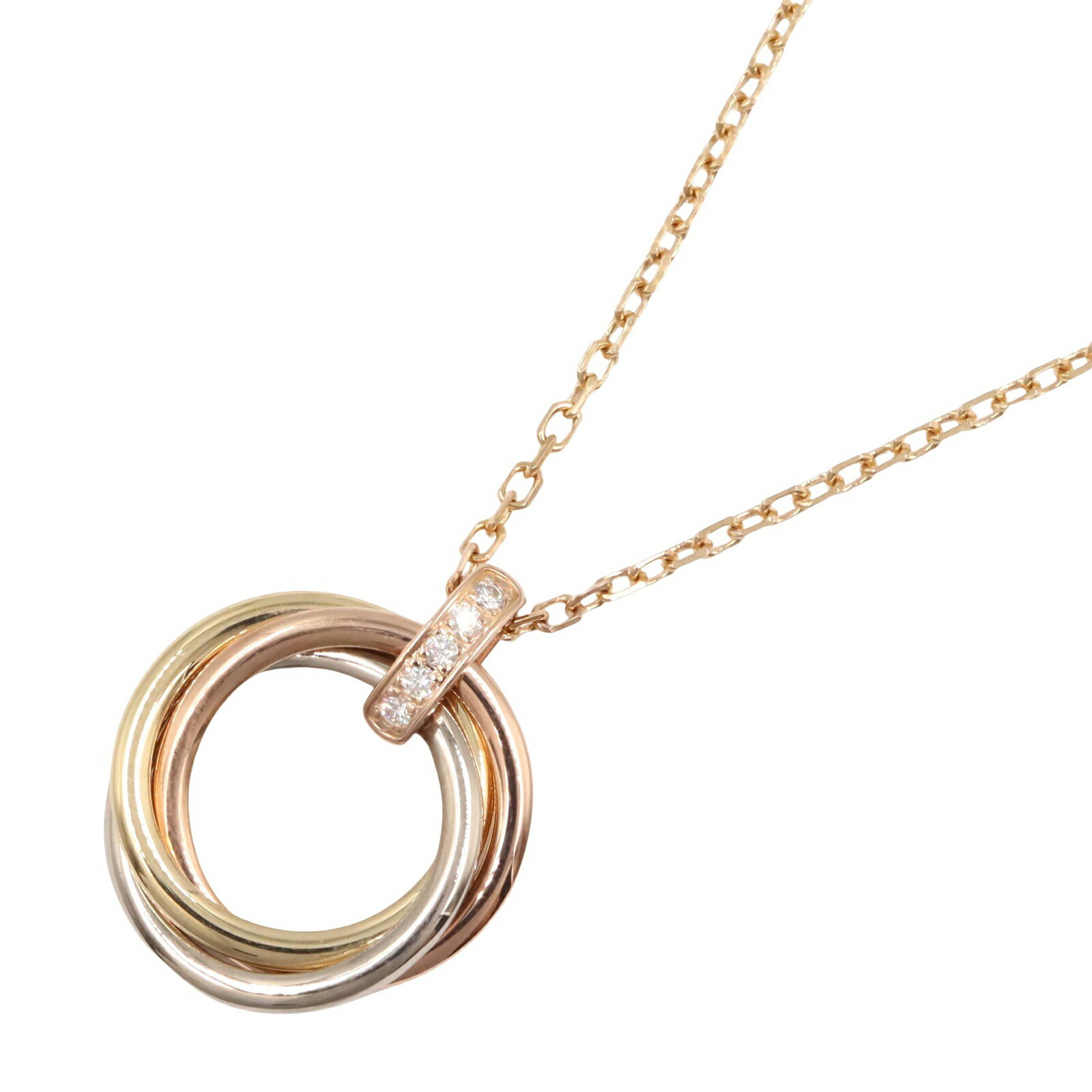 【7％OFFクーポン対象】カルティエ CARTIER トリニティネックレス ミディアム ダイヤ ネックレス ジュエリー K18（イエローゴールド） K18WG（ホワイトゴールド） K18PG（ピンクゴールド）/ダイヤモンド レディース クリア系 【中古】のサムネイル