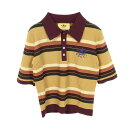 【5%OFFクーポン対象】グッチ GUCCI GUCCI × adidas ニット ポロシャツ 衣料品 トップス レーヨン レディース ブラウン系 / マルチカ...