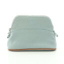 エルメス HERMES ボリードポーチ15 ミニミニ ユーカリプテュス ポーチ バッグ キャンバス レディース ブルー系 【中古】