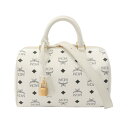 【15%OFFクーポン対象】エム・シー・エム MCM ヴィセトス ハンドバッグ バッグ PVCコーティングキャンバス レザー レディース ホワイト系 【中古】