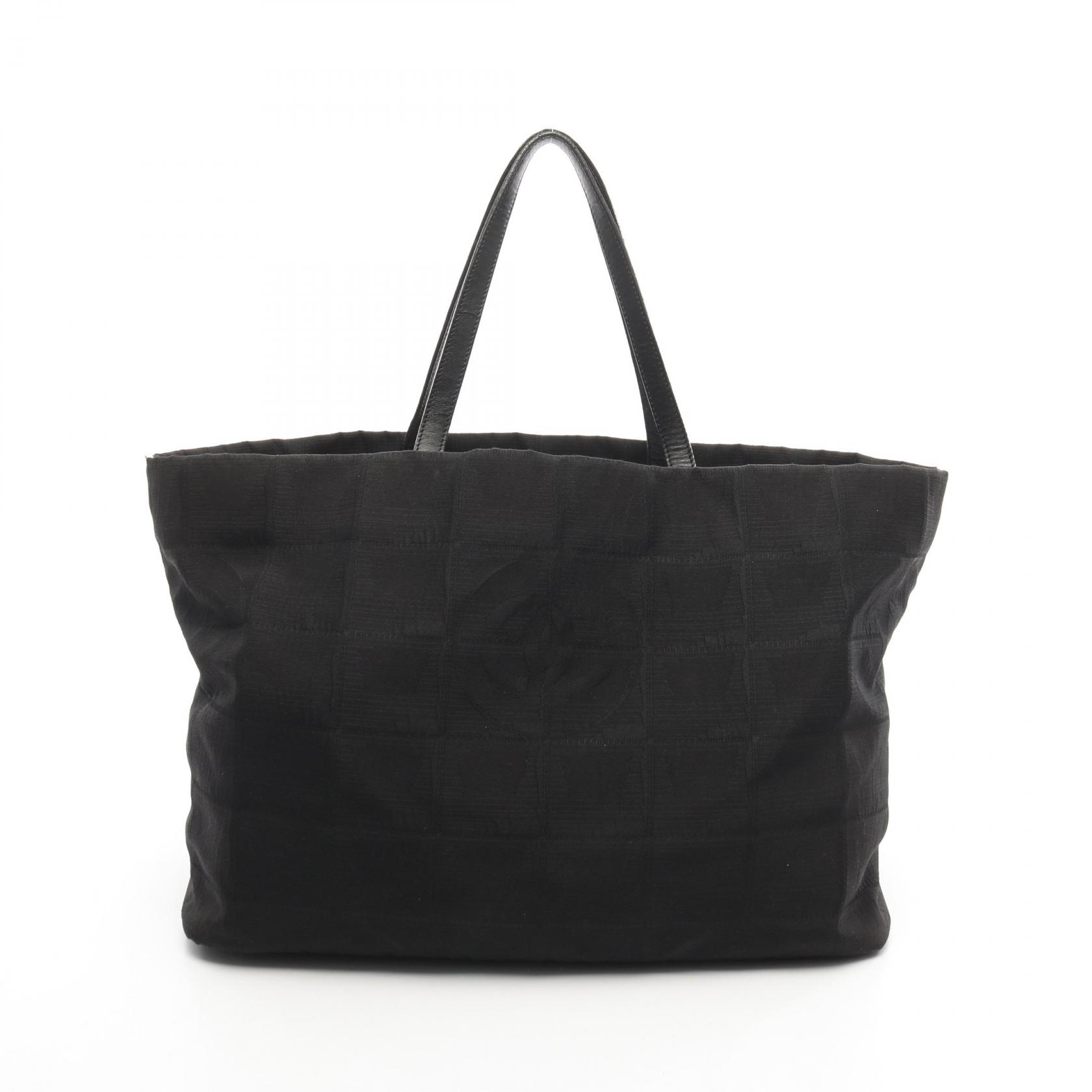 ≪3千円OFF＆まとめ買い対象≫シャネル CHANEL ニュートラベルライントートGM トートバッグ バッグ レザー ナイロンキャンバス レディース ブラック系 【中古】(4)