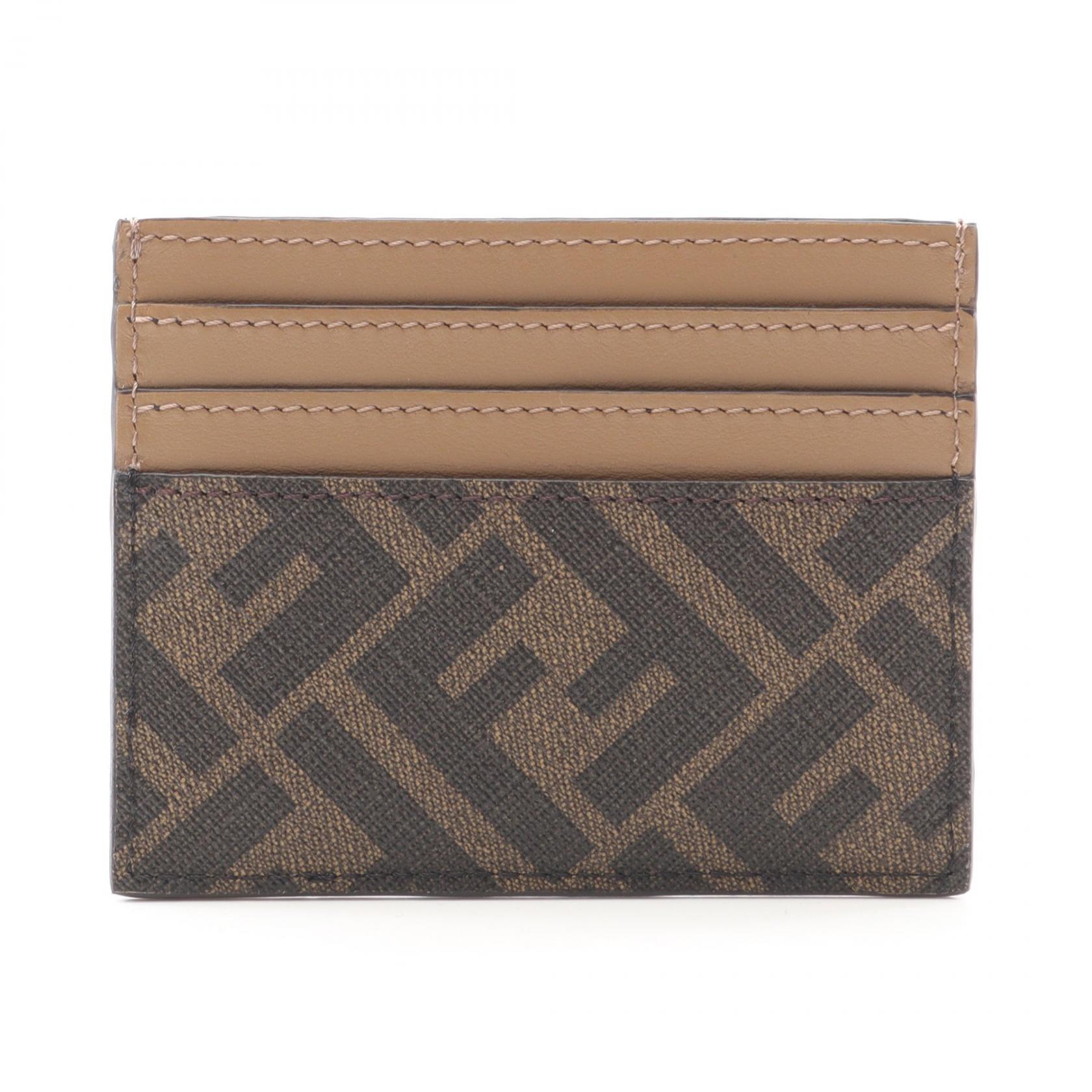 ≪千円OFF＆まとめ買い対象≫フェンディ FENDI ズッカ カードケース アクセサリー レザー PVC メンズ ブラウン系 / ブラック系 7M0164AJF8F1EGA 【新品】