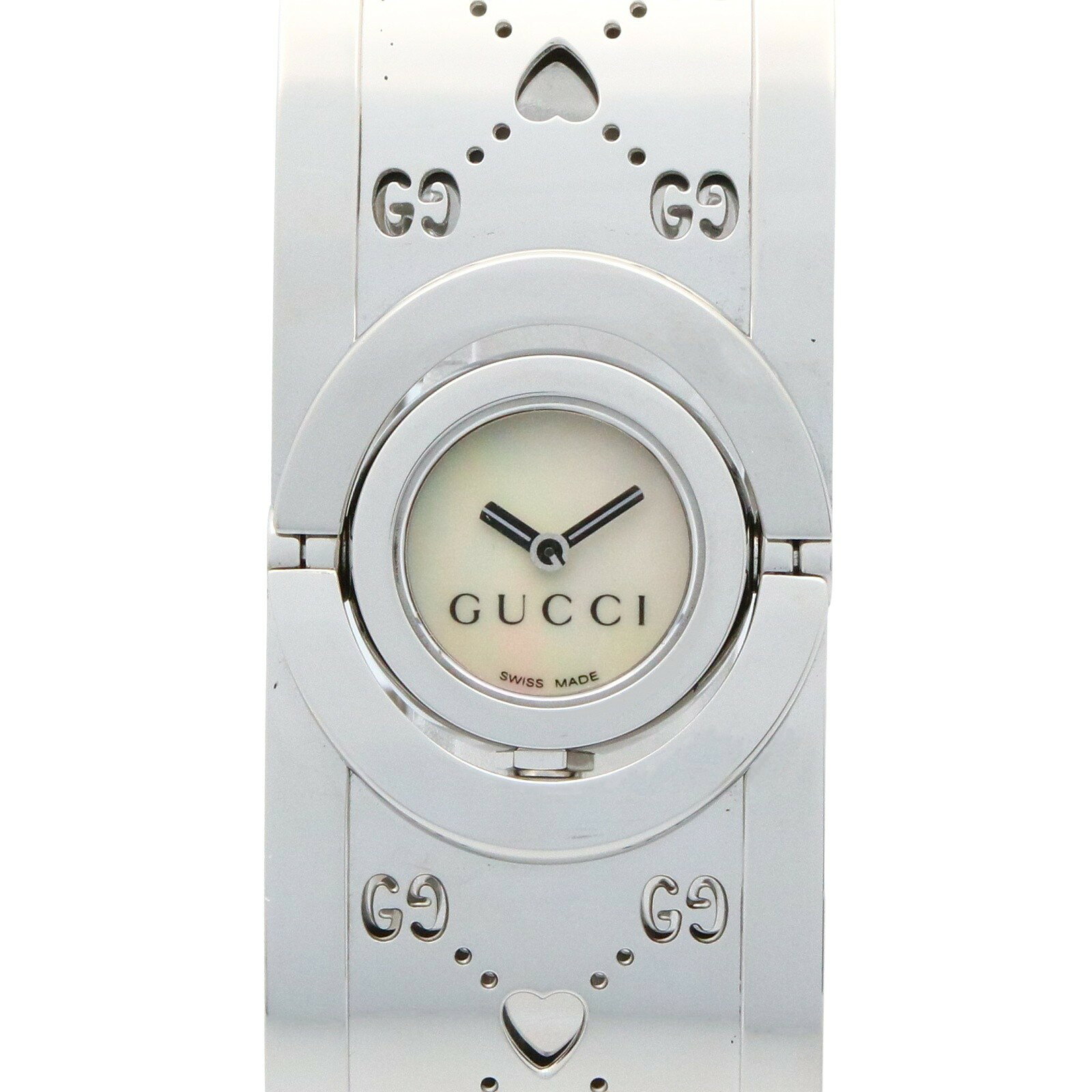 ≪千円OFF＆まとめ買い対象≫グッチ GUCCI トワール バングル 腕時計 時計 ステンレススチール レディース ホワイト系 ホワイトシェル YA112523 【中古】