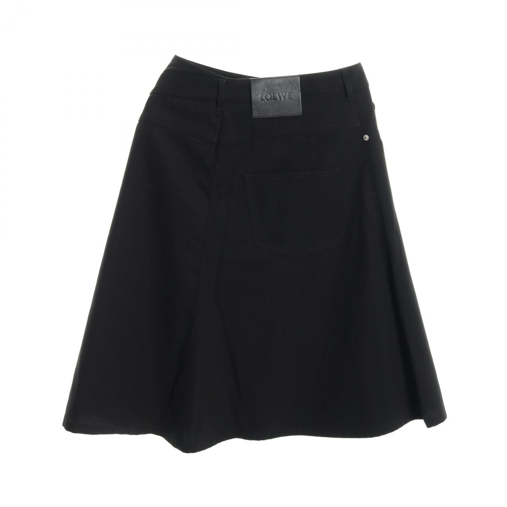 Brandoff銀座の【10％OFFクーポン対象】ロエベ LOEWE スカート 衣料品 ボトムス コットン レディース ブラック系 【中古】｜アングル2