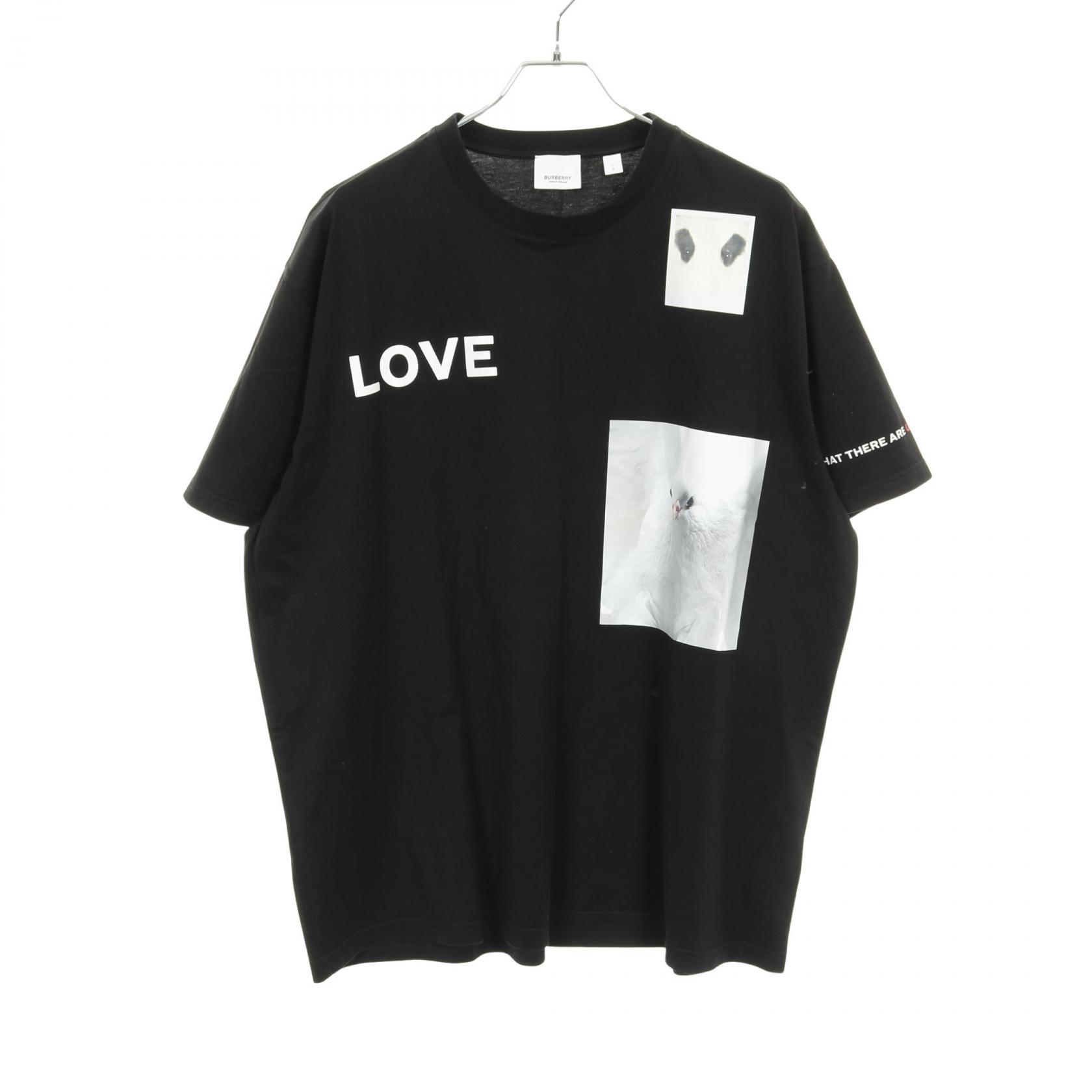 【10%OFFクーポン対象】バーバリー BURBERRY モンタージュプリント カットソー 衣料品 トップス コットン メンズ ブラック系 8030940 【中...