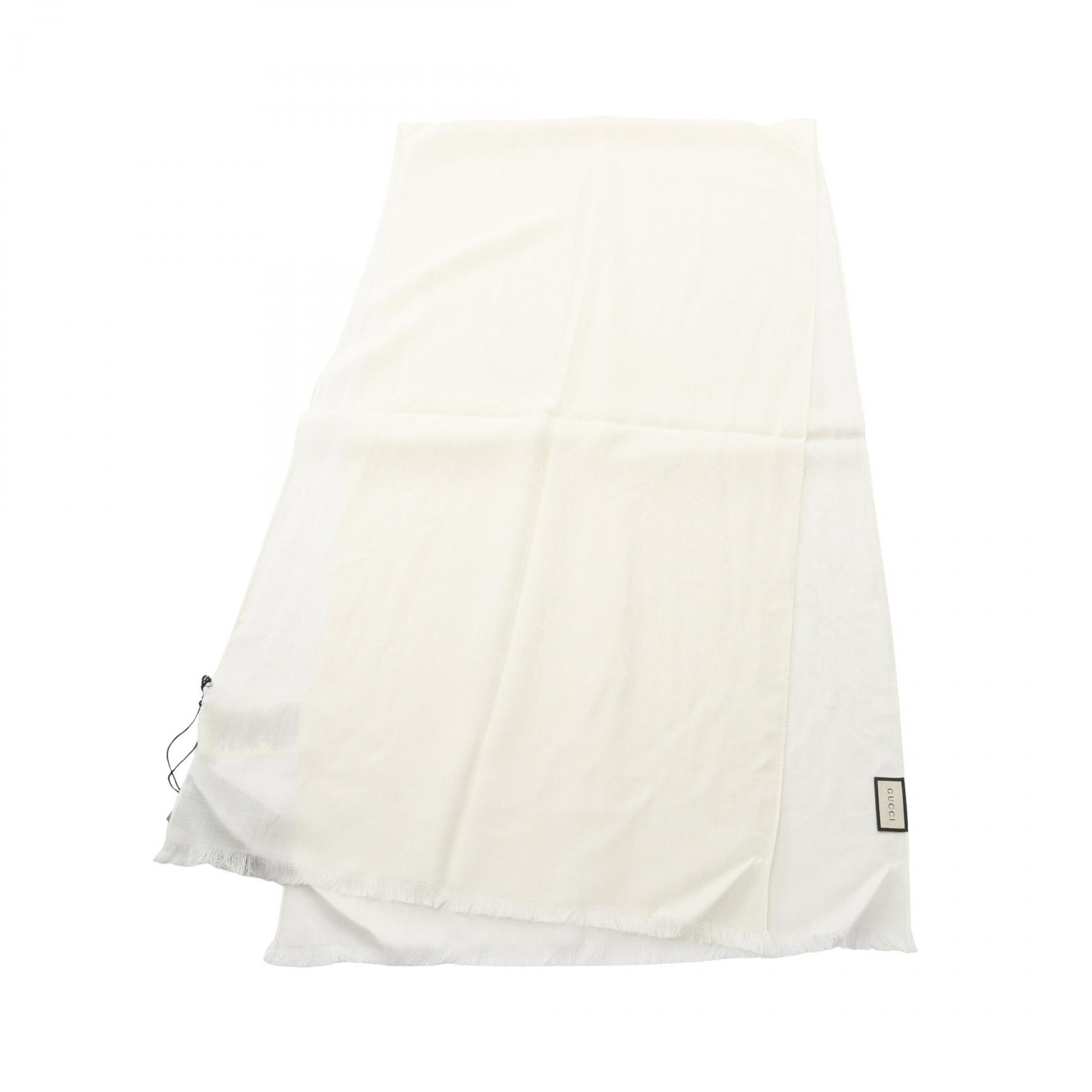 【10％OFFクーポン対象】グッチ GUCCI GG柄 ストール 衣料品 ウール シルク メンズ レディース ホワイト系 1659043G6469000 【新品】