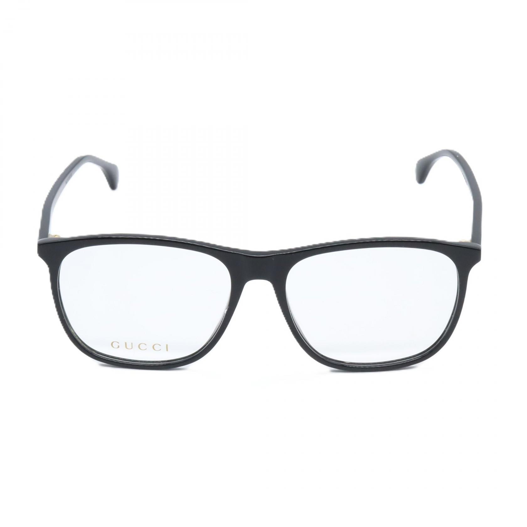 【まとめ買い10%OFF対象】グッチ GUCCI オプティカルフレーム メガネ メガネ 衣料品 プラスチック メンズ レディース ブラック系 GG0554O-001 【新品】