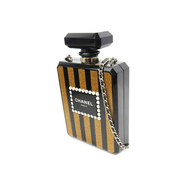 【中古】【送料無料】 シャネル 香水ボトル型 チェーン ショルダーバッグ レディース プラスチック x パール ブラック x ゴールド | CHANEL ショルダーバック ショルダー 肩がけ バッグ バック BAG ブランドバッグ ブランドバック 美品 ブランドオフ BRANDOFF