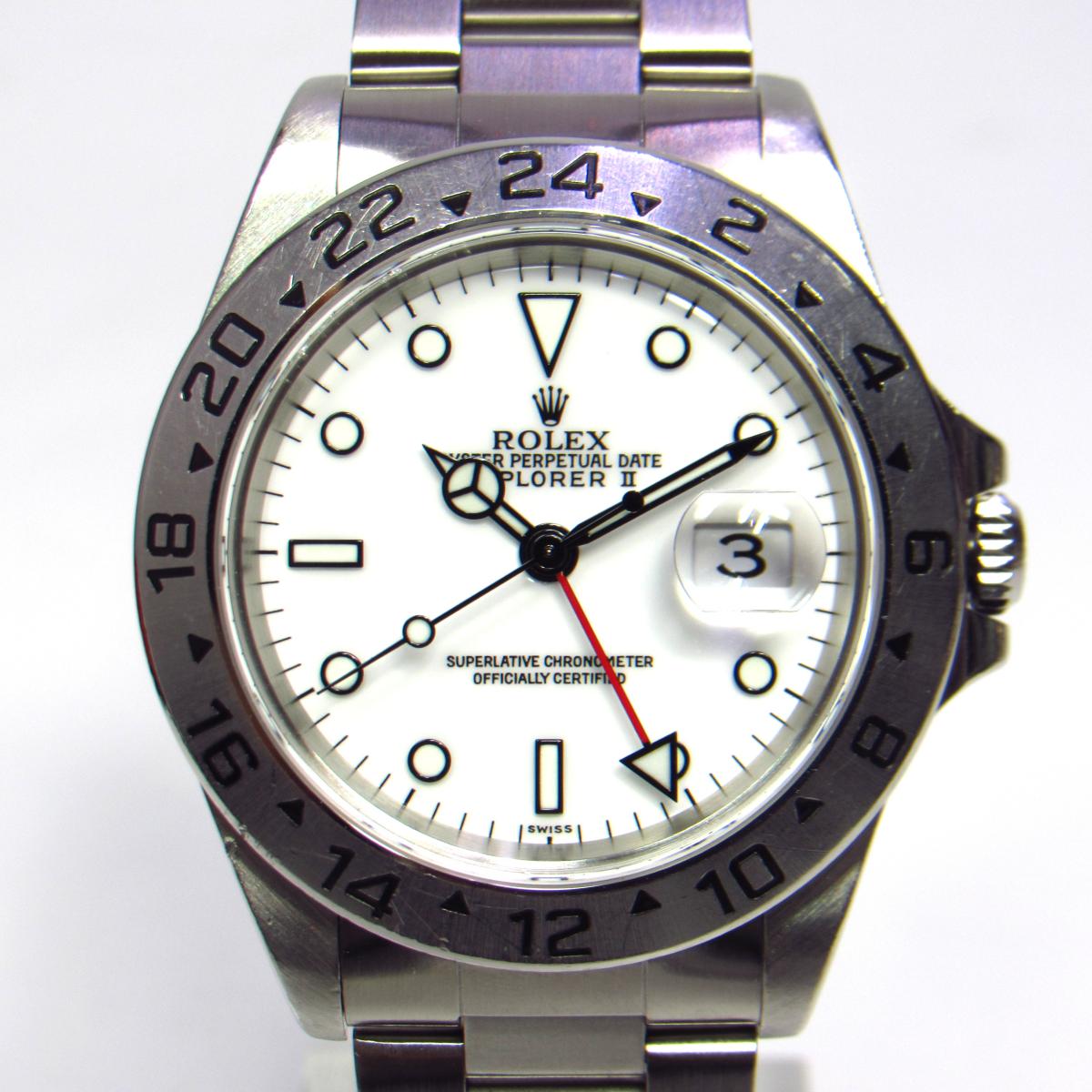 【中古】 ロレックス エクスプローラー2 旧J 時計 ウォッチ メンズ ステンレススチール (SS) シルバー (16570 '97) | ROLEX オートマチック 自動巻き 時計 エクスプローラー 旧J 美品 ブランドオフ