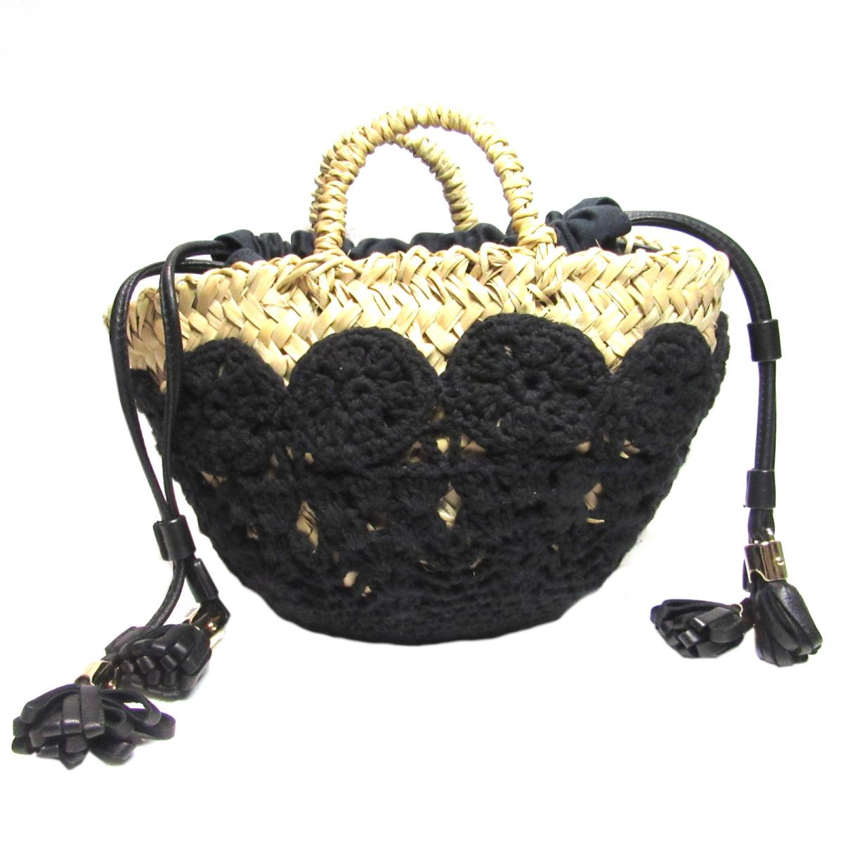 【中古】 ドルチェ&ガッバーナ カゴバッグ ハンドバッグ レディース コットン x ストロー ブラック ベージュ | Dolce & Gabbana BRANDOFF ブランドオフ ブランド ブランドバッグ ブランドバック かばん バッグ バック ハンドバック ハンドのサムネイル