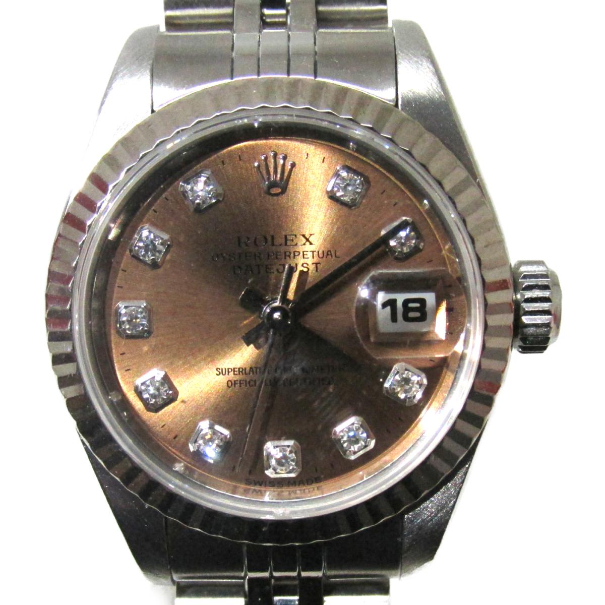 【中古】 ロレックス デイトジャスト 腕時計 ウォッチ レディース ステンレススチール(SS) x K18WG ダイヤモンド (69174) | ROLEX BRANDOFF ブランドオフ ブランド ブランド時計 ブランド腕時計 時計