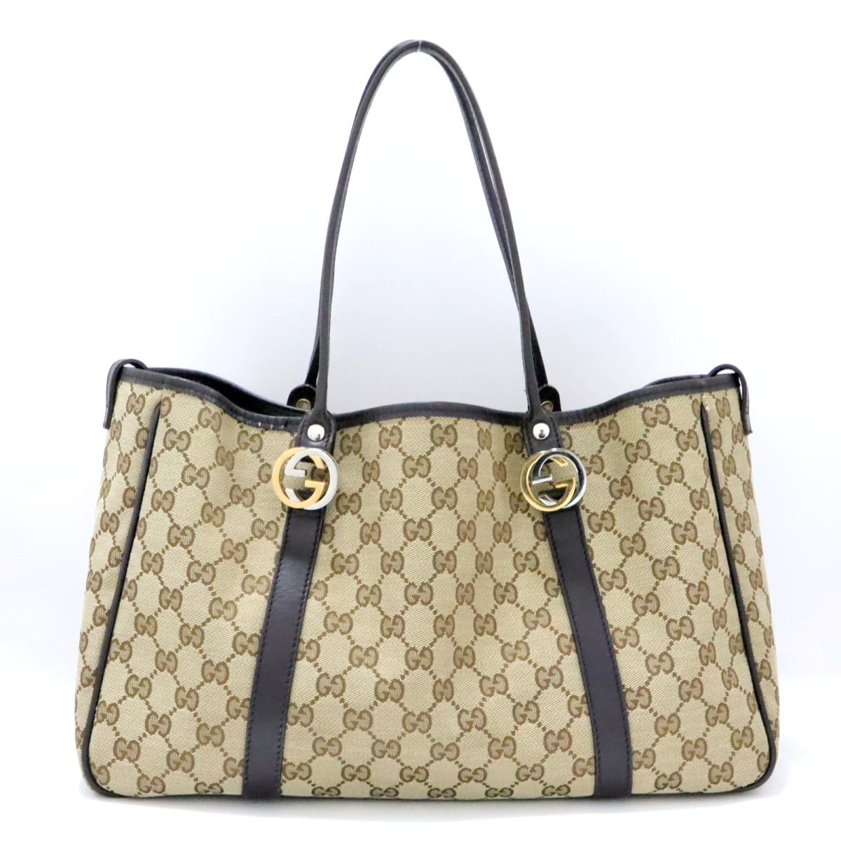 BRANDOFF GINZA: Gucci GG canvas tote bag Lady's GG canvas dark brown x