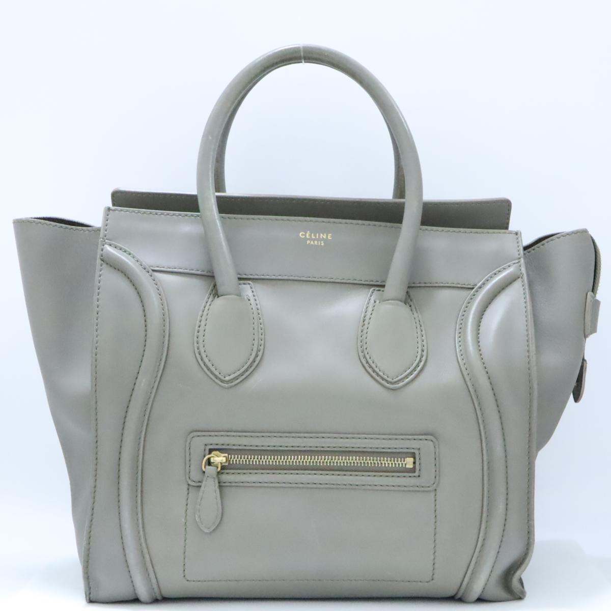 【楽天市場】【中古】 セリーヌ ラゲージ ミニショッパー ハンドバッグ レディース 牛革 (カーフ) グレー | CELINE