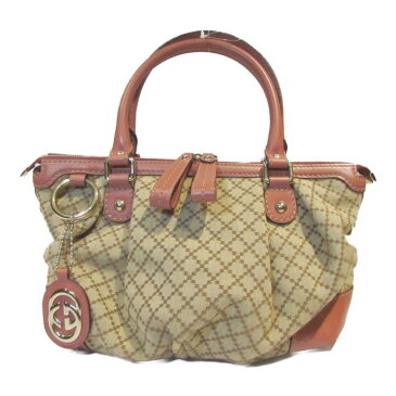 【中古】 グッチ ハンドバッグ レディース GG キャンバス レザー ベージュ ピンク (247902) | GUCCI BRANDOFF ブランドオフ ブランド ブランドバッグ バッグ バック ショルダーバッグ 肩かけ