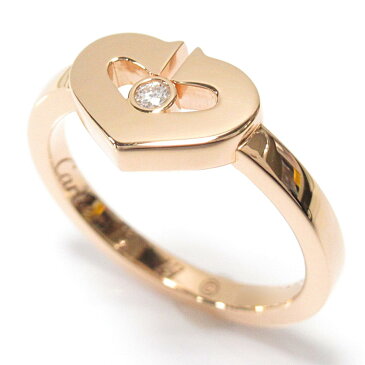 【中古】 カルティエ Cハートスモールリング 指輪 レディース K18YG (750) イエローゴールド x ダイヤモンド (1P) | Cartier BRANDOFF ブランドオフ ブランド ジュエリー アクセサリー リング