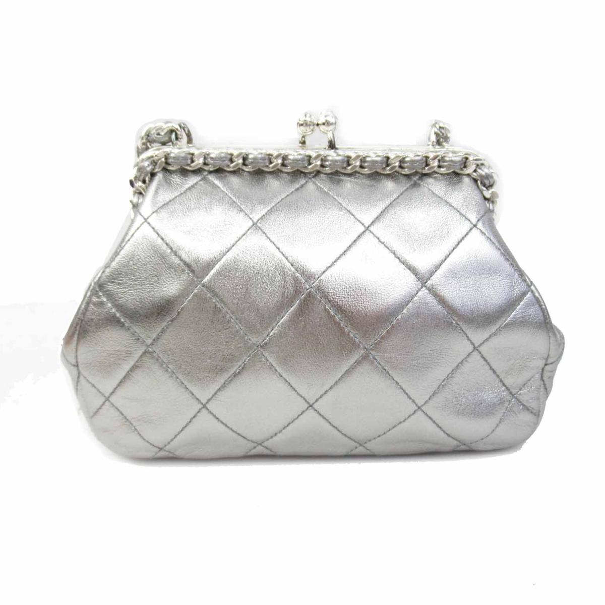 【中古】 シャネル ラムスキン がま口チェーンショルダーバッグ レディース シルバー | CHANEL BRANDOFF ブランドオフ ブランド ブランドバッグ バッグ バック ショルダーバッグ ショルダーバック ショルダー 肩掛け