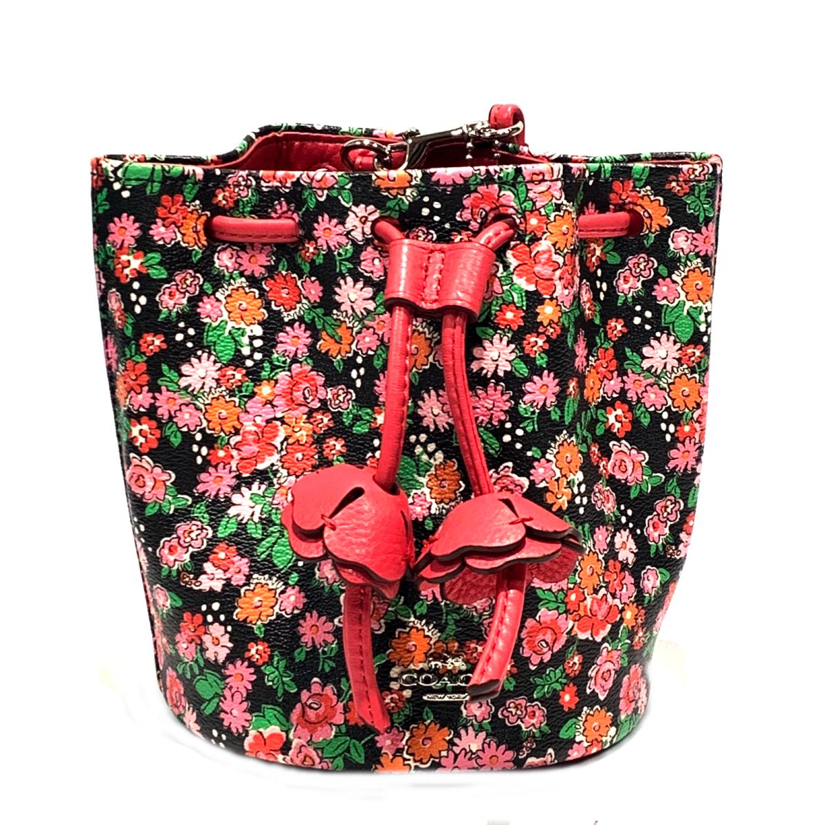 【中古】 コーチ バッグ レディース 塩化ビニールコーティング × レザー ブラック ピンク グリーン (F57604) | COACH BRANDOFF ブランドオフ ブランド ブランドバッグ バック ショルダーバッグバックのサムネイル