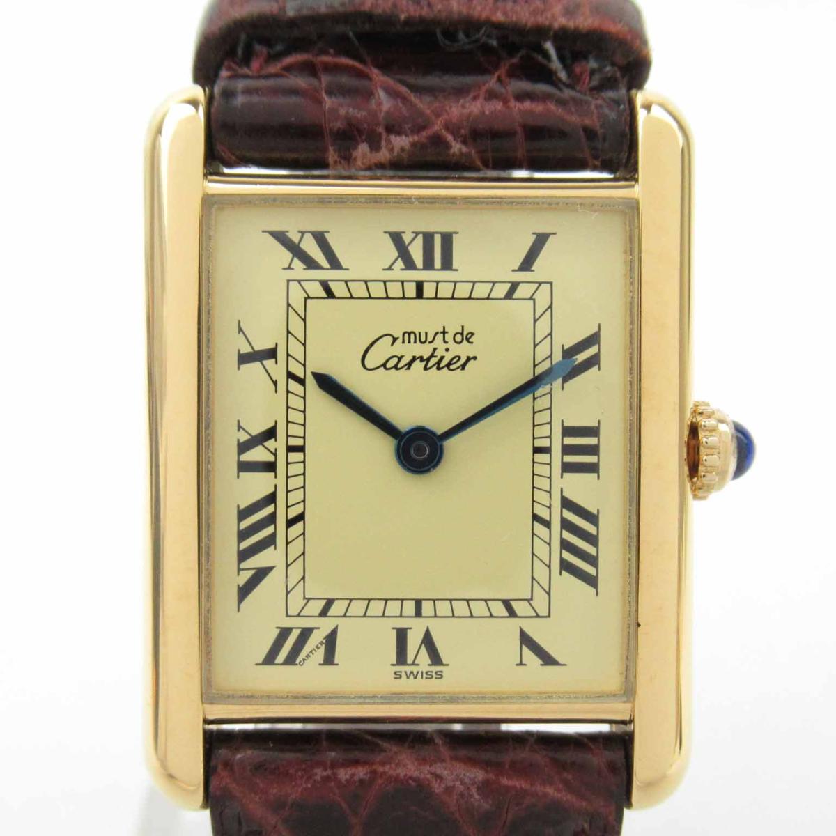 【中古】 カルティエ マストタンク ヴェルメイユ ウォッチ 腕時計 レディース SV x レザーベルト | Cartier BRANDOFF ブランドオフ ブランド ブランド時計 ブランド腕時計 時計