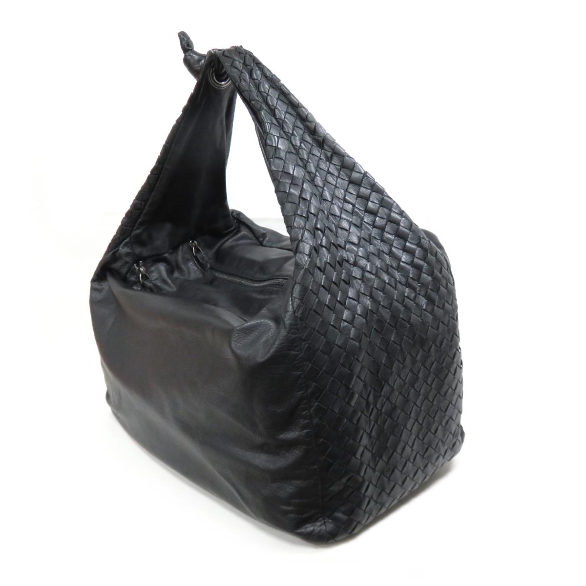 【中古】 ボッテガ・ヴェネタ イントレチャート ショルダーバッグ レディース 羊革 (ラム) ブラック | BOTTEGA VENETA BRANDOFF ブランドオフ ブランド ブランドバッグ バッグ バック ショルダーバック ショルダー 肩掛け