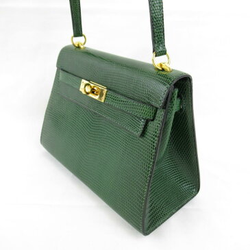 【中古】 エルメス ミニケリー ショルダーバッグ レディース リザード グリーン系 (ゴールド金具) | HERMES BRANDOFF ブランドオフ ブランド ブランドバッグ かばん バッグ バック ハンドバッグ ハンドバック ハンド