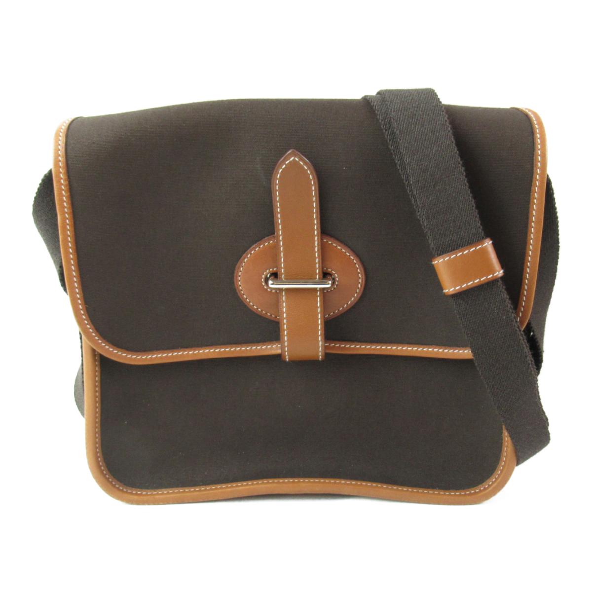 【中古】 エルメス ブエナベンチュラ・ミニ ショルダーバッグ メンズ レディース キャンバスxレザー ブラウン系 (シルバー金具） | HERMES BRANDOFF ブランドオフ ブランド ブランドバッグ バッグ バック ショルダーバック ショルダー 肩掛けのサムネイル