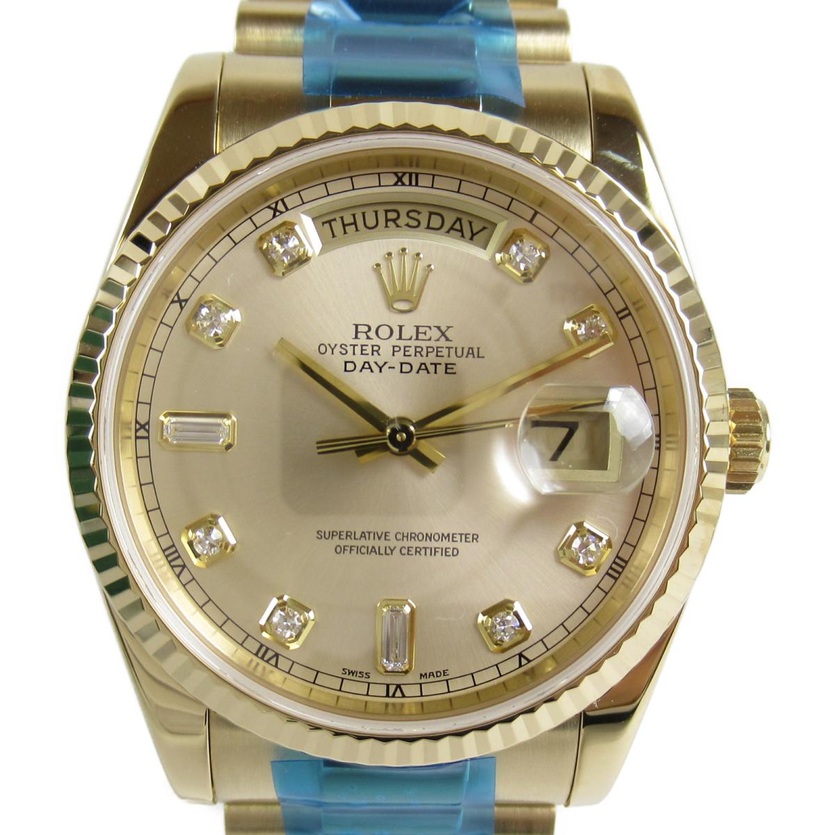 【中古】 ロレックス デイデイト ウォッチ 腕時計 メンズ K18YG (750）イエローゴールド x ダイヤモンド (118238A Y番) | ROLEX BRANDOFF ブランドオフ ブランド ブランド時計 ブランド腕時計 時計