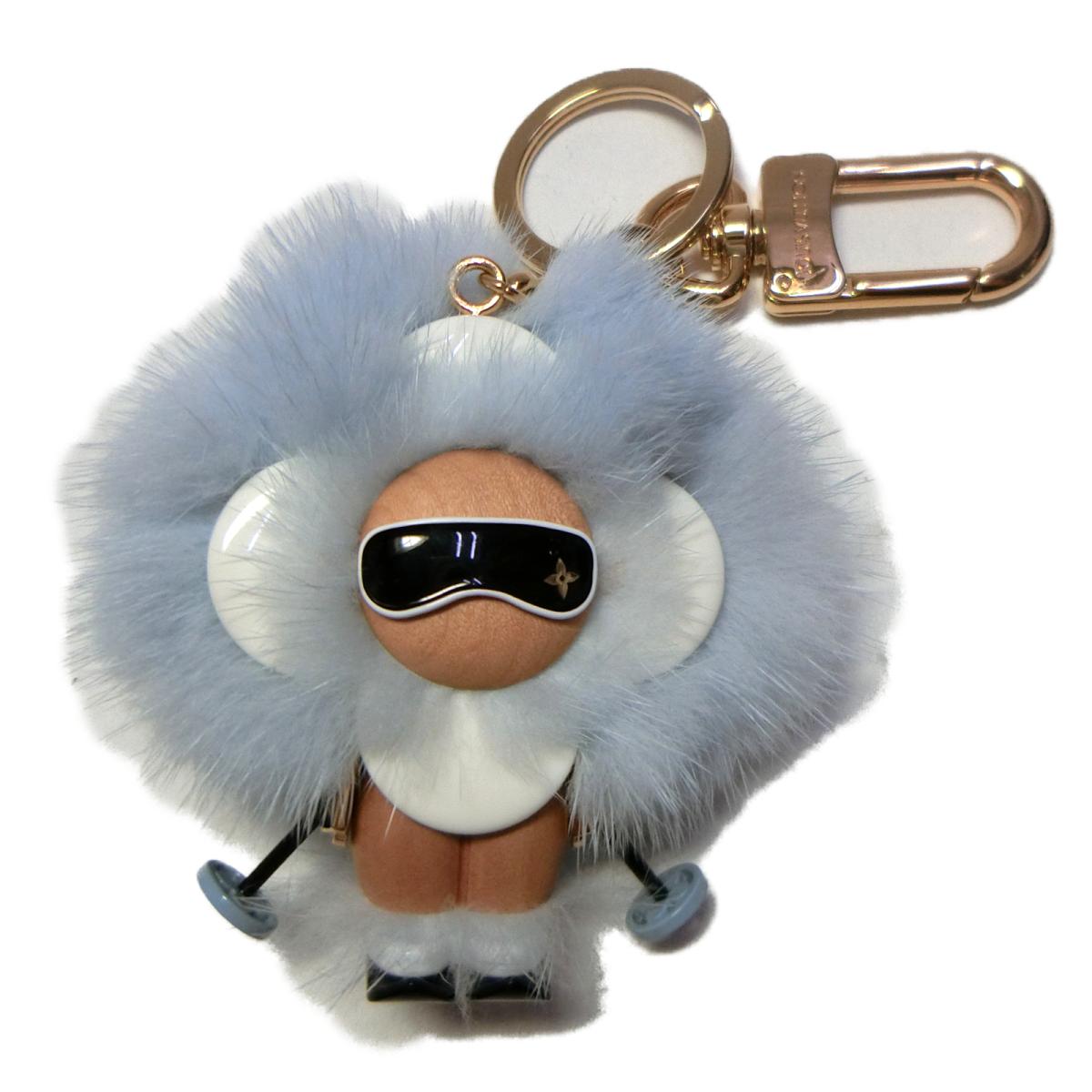 【中古】ルイヴィトン ポルト クレ ヴィヴィエンヌ バッグチャーム レディース ファー ブルー×ホワイト×ベージュ (M67395)のサムネイル