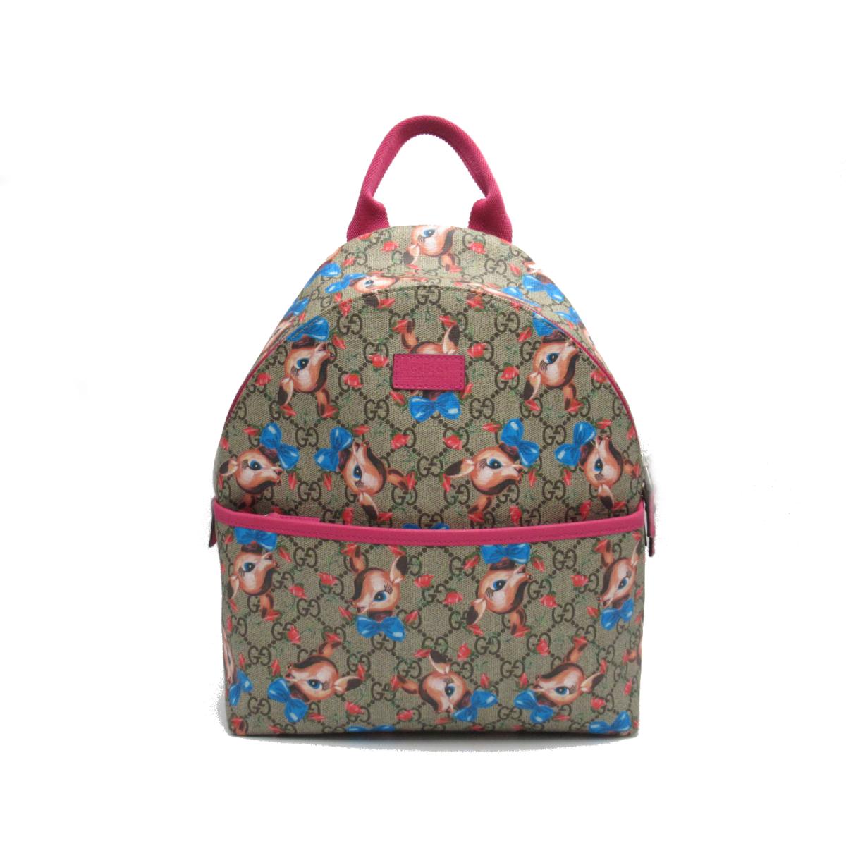 【中古】グッチ チルドレンズ バックパック リュックサック レディース 塩化ビニールコーティング/レザー ブラウン x ピンク (271327)のサムネイル