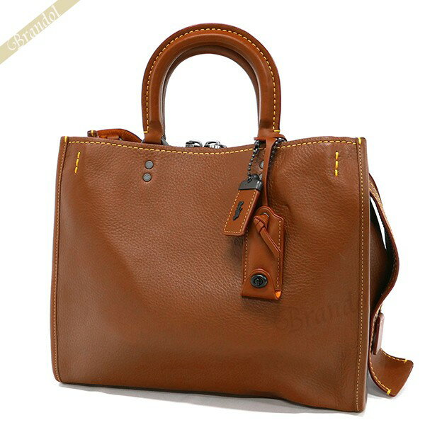 《クーポンで2000円OFF_3日24時迄》コーチ COACH レディース トートバッグ ローグ レザー がま口ポケット付 2way ワンショルダーバッグ ブラウン F38124 BPL4A | コーチアウトレット コンビニ受取 ブランド