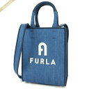 フルラ FURLA レディース ショルダーバッグ デニム 縦型 ミニトートバッグ ブルー WB00831 BX1544 2157S | 2023年春夏新作 2023SS コンビニ受取 ブランド