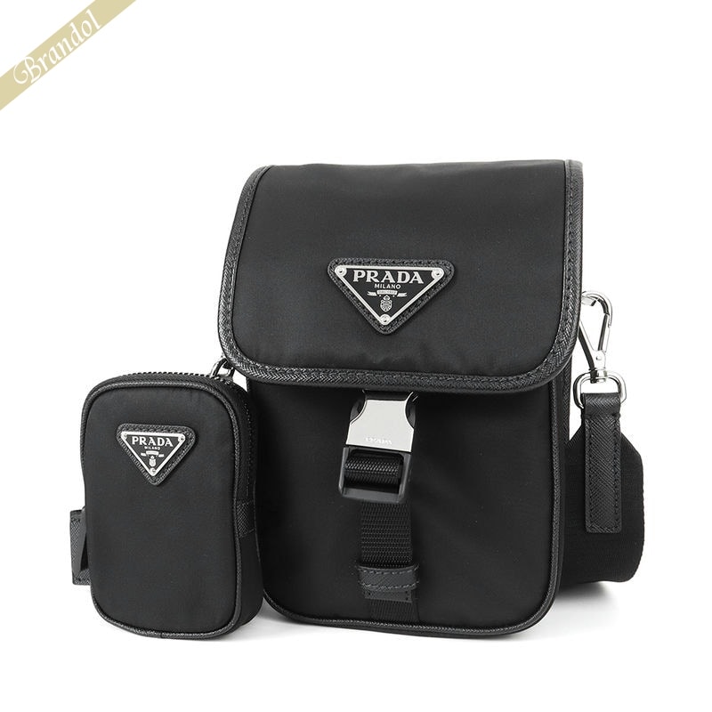 ショルダーバッグ プラダ PRADA メンズ ショルダーバッグ 縦型 ミニポーチ付 クロスボディ ブラック 2VD043 2DMH F0002 | 2023年秋冬新作 2023AW ブランド