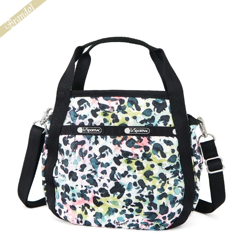 トートバッグ レスポートサック LeSportsac レディース ショルダーバッグ SMALL JENNI 2way ミニトートバッグ ドット風柄 ホワイト系マルチカラー×ブラック 8056 E446 | コンビニ受取 ブランド