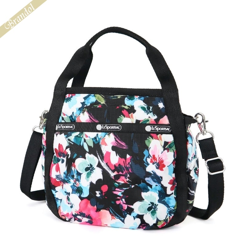 トートバッグ レスポートサック LeSportsac レディース ショルダーバッグ SMALL JENNI 2way ミニトートバッグ フラワー 花柄 ブラック系マルチカラー 8056 E457 | コンビニ受取 ブランド