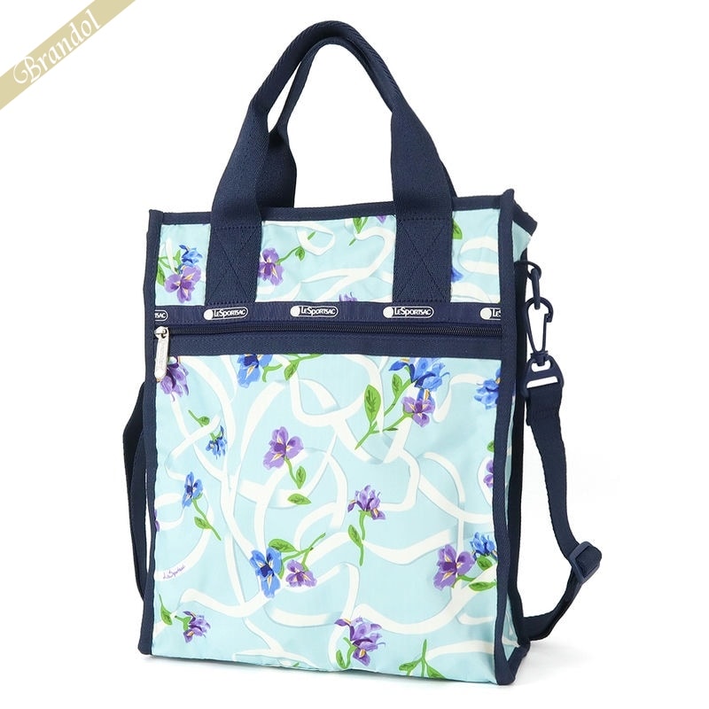 トートバッグ レスポートサック LeSportsac レディース トートバッグ SMALL N/S TOTE 縦型 2wayショルダーバッグ 花柄 ライトブルー系 3538 G823 | コンビニ受取 ブランド