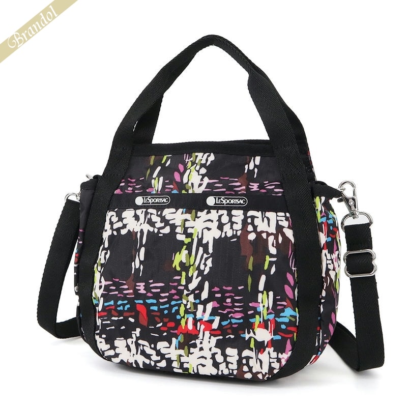 トートバッグ レスポートサック LeSportsac レディース ショルダーバッグ SMALL JENNI 2way ミニトートバッグ チェック柄風 ブラック系マルチカラー 8056 E474 | コンビニ受取 ブランド