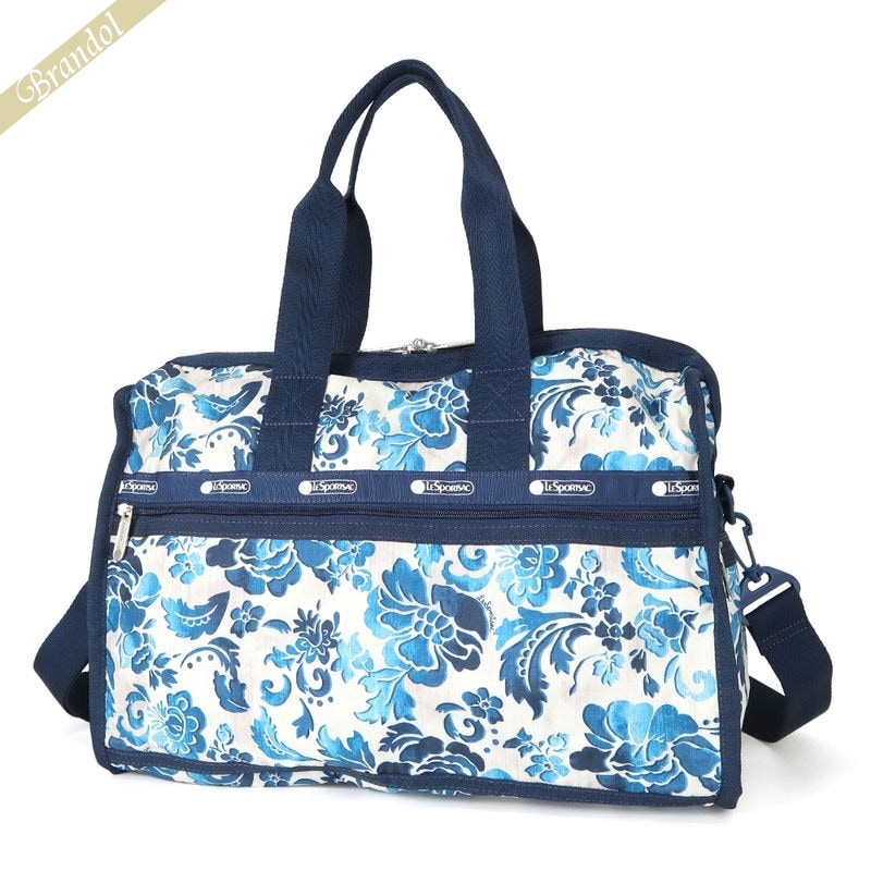 ボストンバッグ レスポートサック LeSportsac レディース ボストンバッグ DELUXE MED WEEKENDER 花柄 ブルー×ホワイト系 4318 E478 | コンビニ受取 ブランド