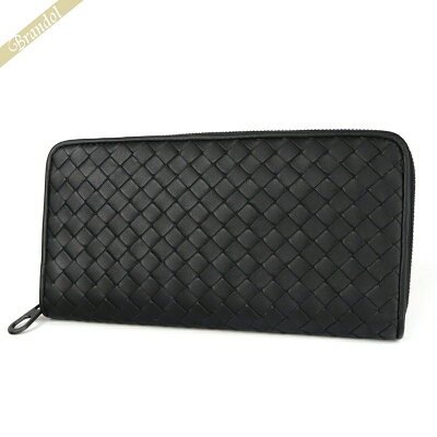 ボッテガヴェネタ BOTTEGA VENETA 財布 メンズ・レディース ラウンドファスナー長財布 イントレチャート 革編み レザー ブラック 510643 V4651 1000 | ブランド