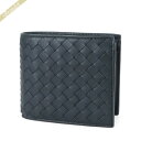 ボッテガヴェネタ BOTTEGA VENETA 財布 メンズ 二つ折り財布 イントレチャート レザー ネイビー 193642 V4651 8838 | ブランド