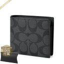 コーチ COACH 財布 メンズ 二つ折り財布 シグネチャー ブラック系 CR428 CQ/BK | コンビニ受取 ブランド