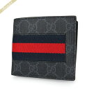 グッチ 二つ折り財布（メンズ） グッチ GUCCI 財布 メンズ 二つ折り財布 ウェブライン GGスプリーム ネイビー系 408826 KHN4N 1095 | コンビニ受取 ブランド