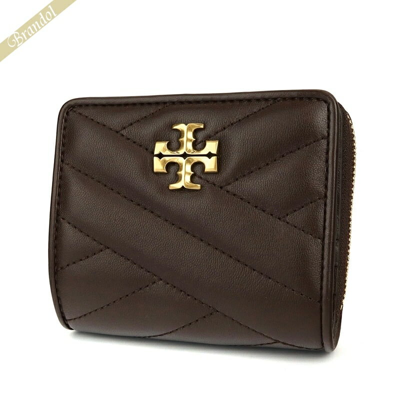 トリーバーチ 財布（レディース） トリーバーチ TORY BURCH 財布 レディース 二つ折り財布 KIRA ラウンドファスナータイプ ダークブラウン 90344 616 | 2022年秋冬新作 2022AW コンビニ受取 ブランド