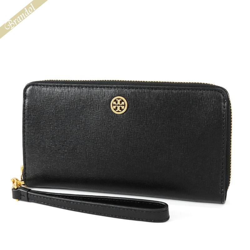 トリーバーチ 財布（レディース） トリーバーチ TORY BURCH 財布 レディース ラウンドファスナー長財布 ストラップ付 ブラック 84066 001 | 2023年秋冬新作 2023AW コンビニ受取 ブランド