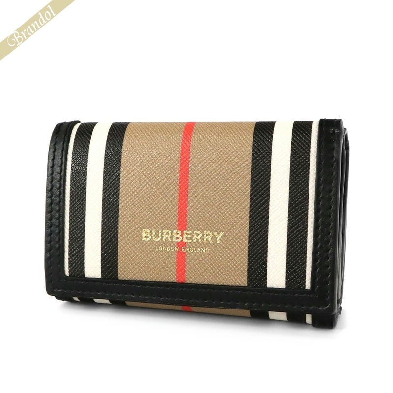 バーバリー BURBERRY 財布 レディース 三つ折り財布 ストライプ ベージュ系×ライトブラウン 8027294 ブランド