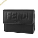 フェンディ 財布（レディース） フェンディ FENDI 財布 レディース・メンズ 三つ折り財布 ロゴ レザー ミニ財布 ブラック 8M0395 AAYZ F0KUR | ブランド