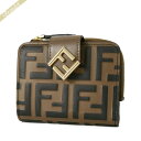 フェンディ FENDI 財布 レディース 二つ折り財布 FFロゴ ズッカ柄 L字ファスナー ブラウン系 8M0490 ADYM F13VK | 2023年秋冬新作 2023AW ブランド